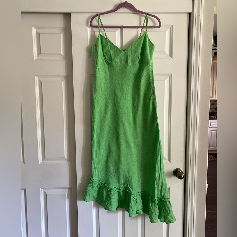 Banana Republic Lime Green Maxi Slip Dress